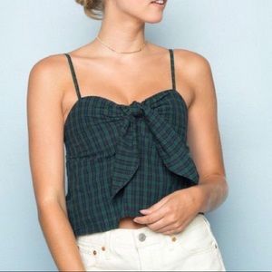 Plaid green and blue brandy Melville tank